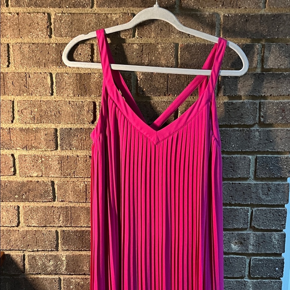 Massimo Dutti Fuchsia Pleated Dress Size 8